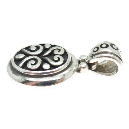 925 Sterling Silver Vintage Swirl Oxidized Pendant