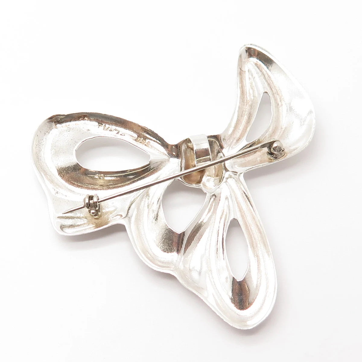 925 Sterling Silver Vintage Bow Pin Brooch