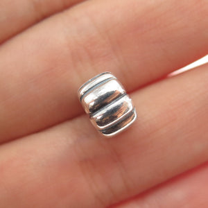 PANDORA 925 Sterling Silver Ribbed Clip Lock Charm