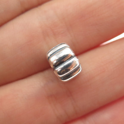 PANDORA 925 Sterling Silver Ribbed Clip Lock Charm