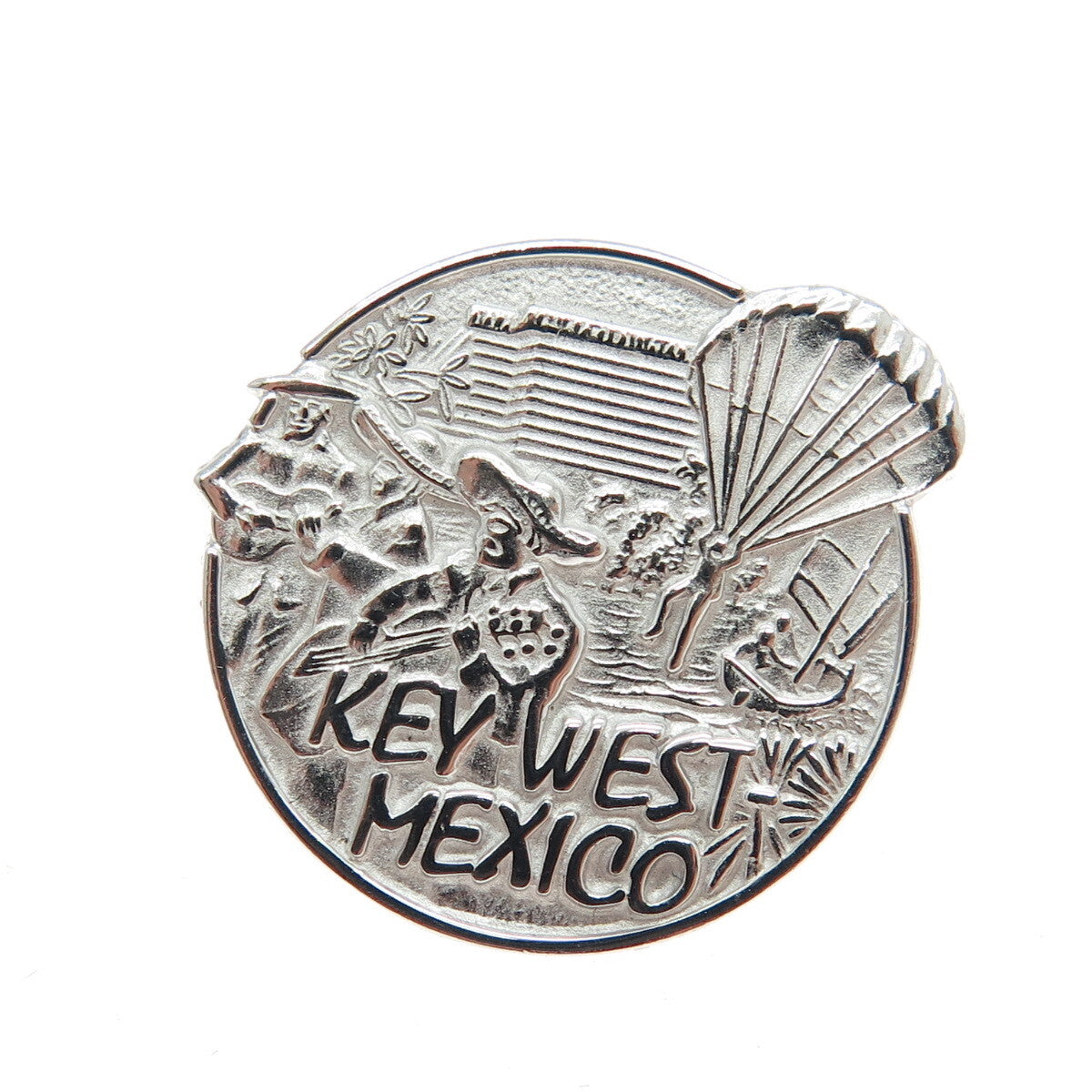 OSTBY & BARTON 925 Sterling Silver Vintage 1997 Key West Mexico Lapel Pin