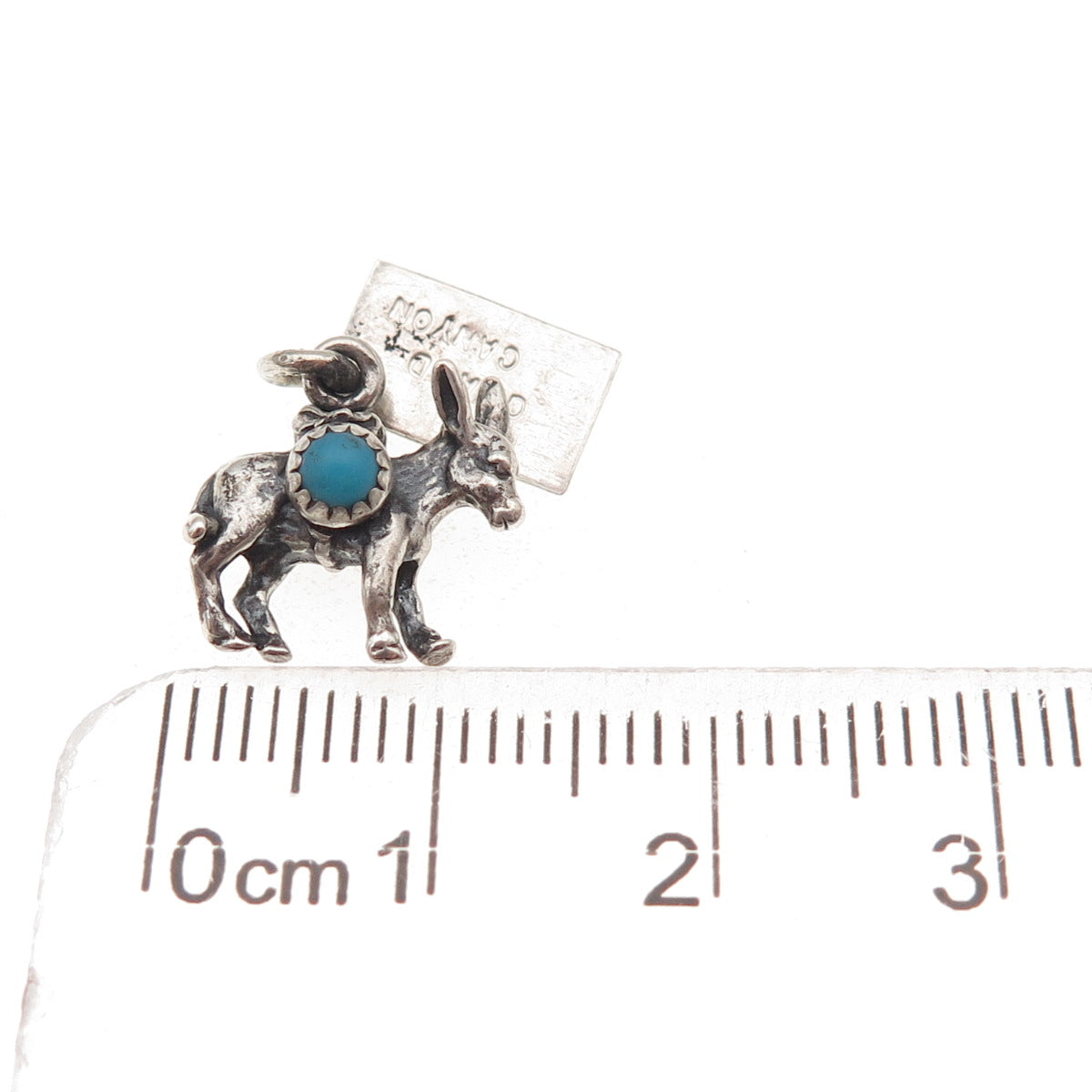 Bell Trading Post Old Pawn 925 Sterling Vintage Turquoise Donkey Charm Pendant
