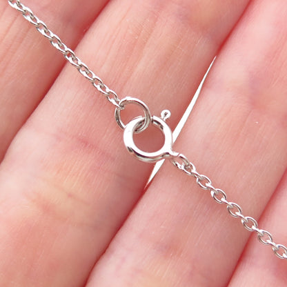 ANNIKA WITT 925 Sterling Silver Real Amethyst Cable Chain Necklace 16"