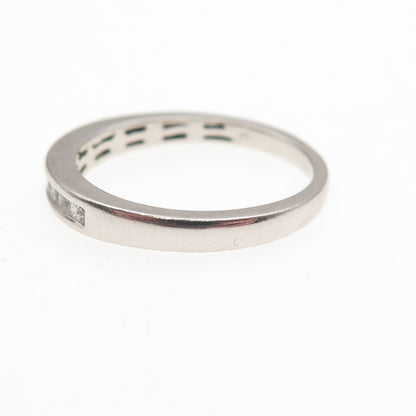 925 Sterling Silver Round-Cut C Z Half Eternity Band Ring Size 7