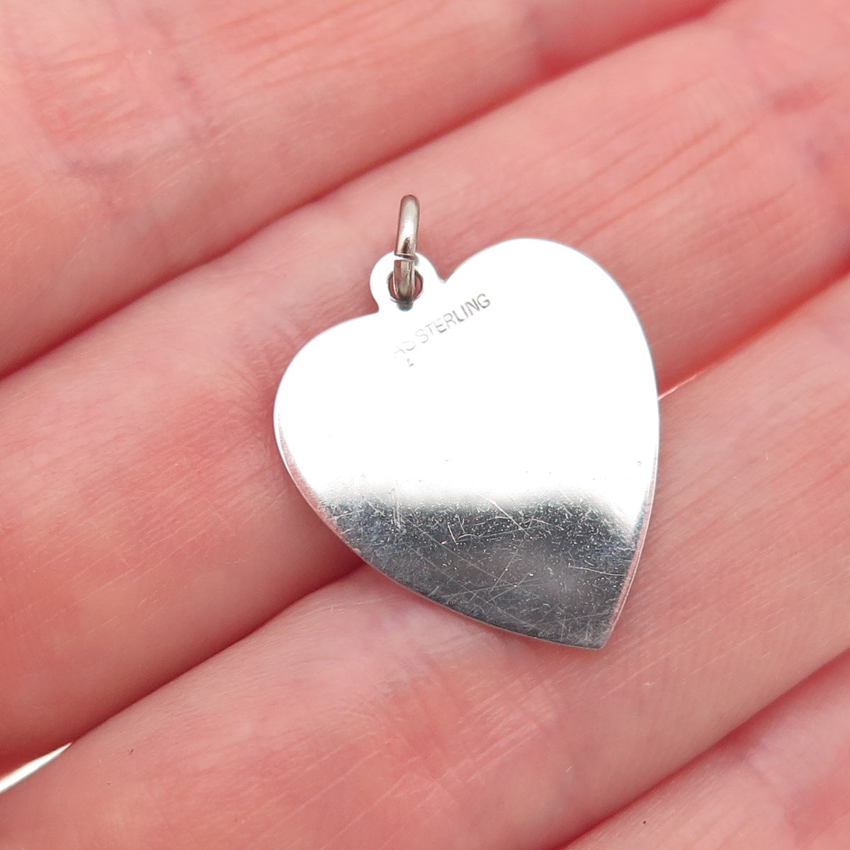925 Sterling Silver Vintage Reno Nevada Lucky Dice Heart Charm Pendant