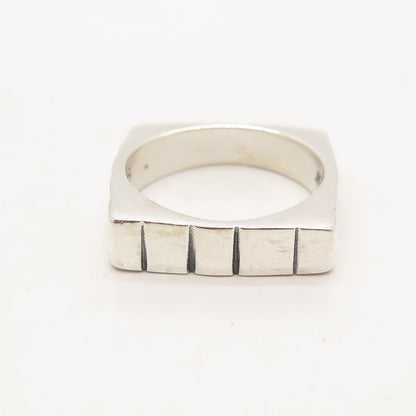 925 Sterling Silver Vintage Etched Band Ring Size 9