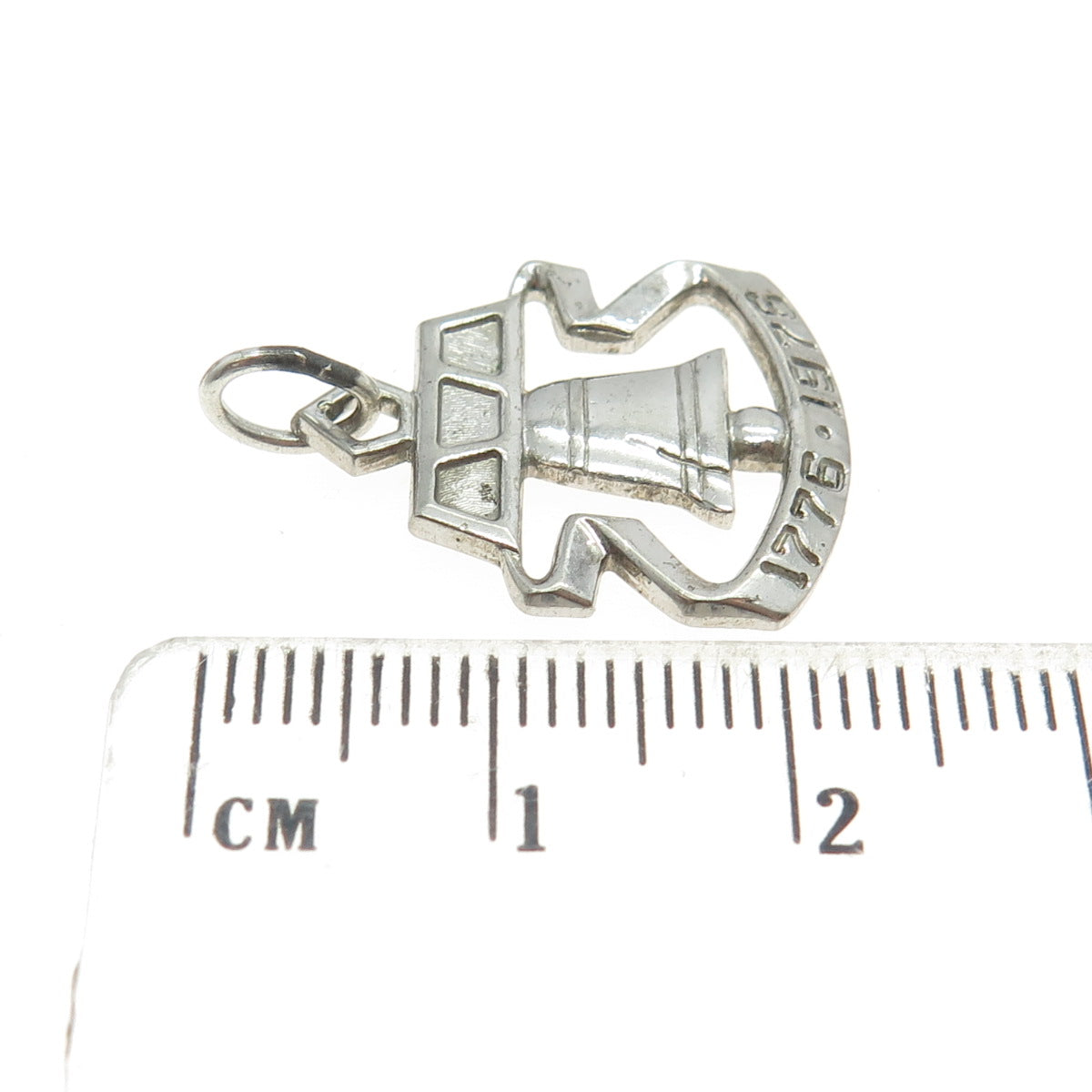 925 Sterling Silver Vintage 1776-1976 Bell Pendant