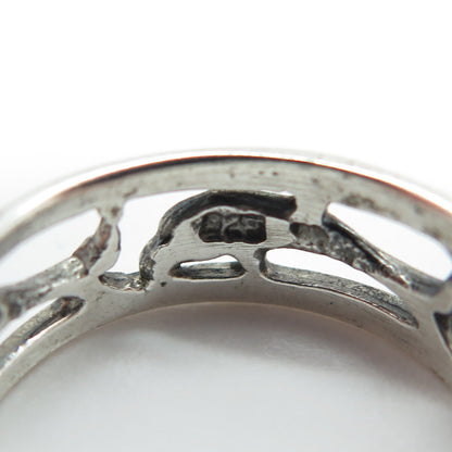 925 Sterling Silver Vintage Friendly Dolphin All Around Band Ring Size 6.75