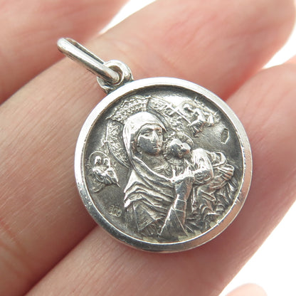 800 Silver Vintage Italy Pope Paulus VI Pontifex Max. Religious Charm Pendant