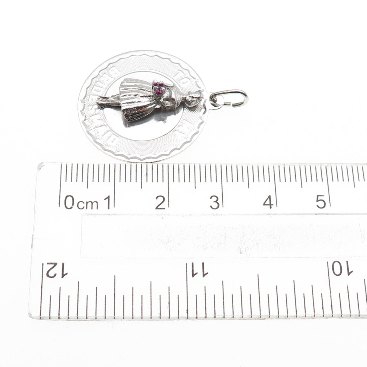 ART'S ELEGANCE 925 Sterling Silver Vintage Rhinestone To My Bridesmaid Pendant