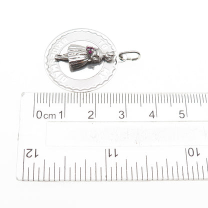ART'S ELEGANCE 925 Sterling Silver Vintage Rhinestone To My Bridesmaid Pendant