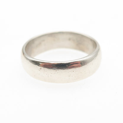 SHUBE 925 Sterling Silver Vintage Classic Wedding Band Ring Size 5.75