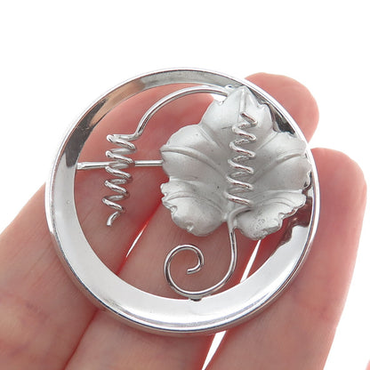 CURTIS CURTMAN 925 Sterling Silver Vintage Modernist Floral Pin Brooch