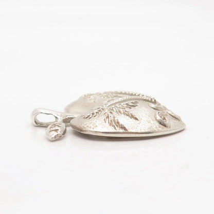 925 Sterling Silver Vintage Praschnik Palm Tree Apple Pendant