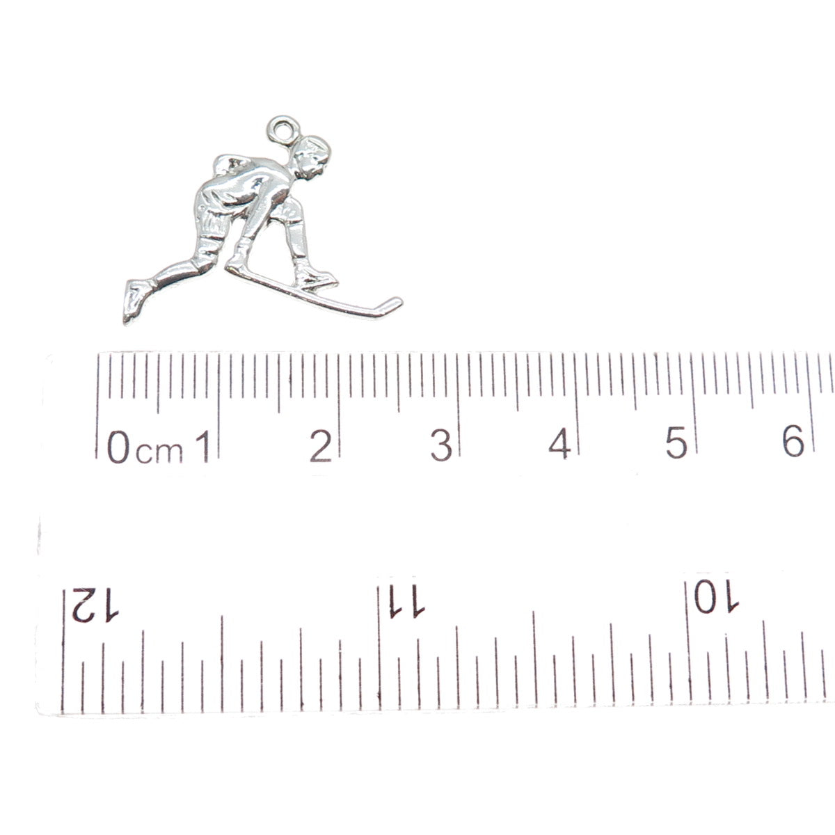 RQC REMBRANDT 925 Sterling Silver Vintage Hockey Player Charm Pendant