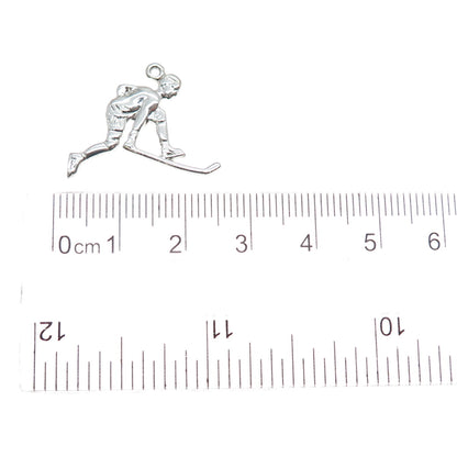 RQC REMBRANDT 925 Sterling Silver Vintage Hockey Player Charm Pendant