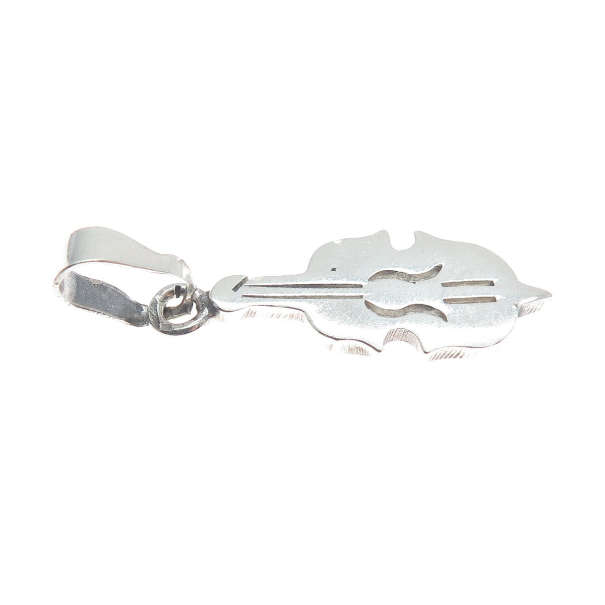 925 Sterling Silver Vintage Mexico Modernist Violin Minimalist Charm Pendant