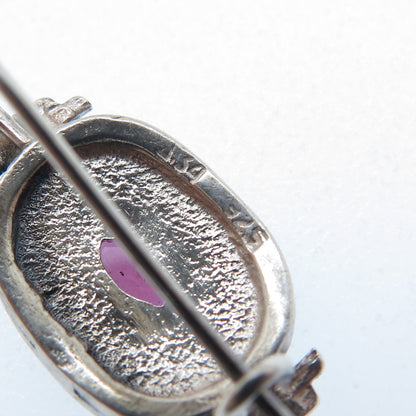 925 Sterling Silver Vintage Real Marquise-Cut Amethyst Oxidized Earrings