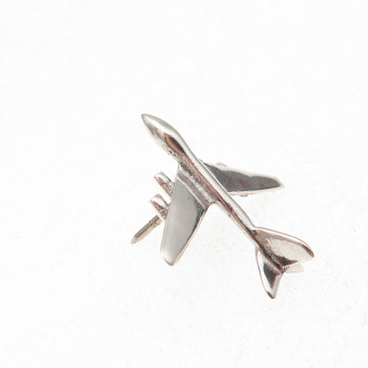925 Sterling Silver Vintage Airplane Tie Tack / Lapel Pin