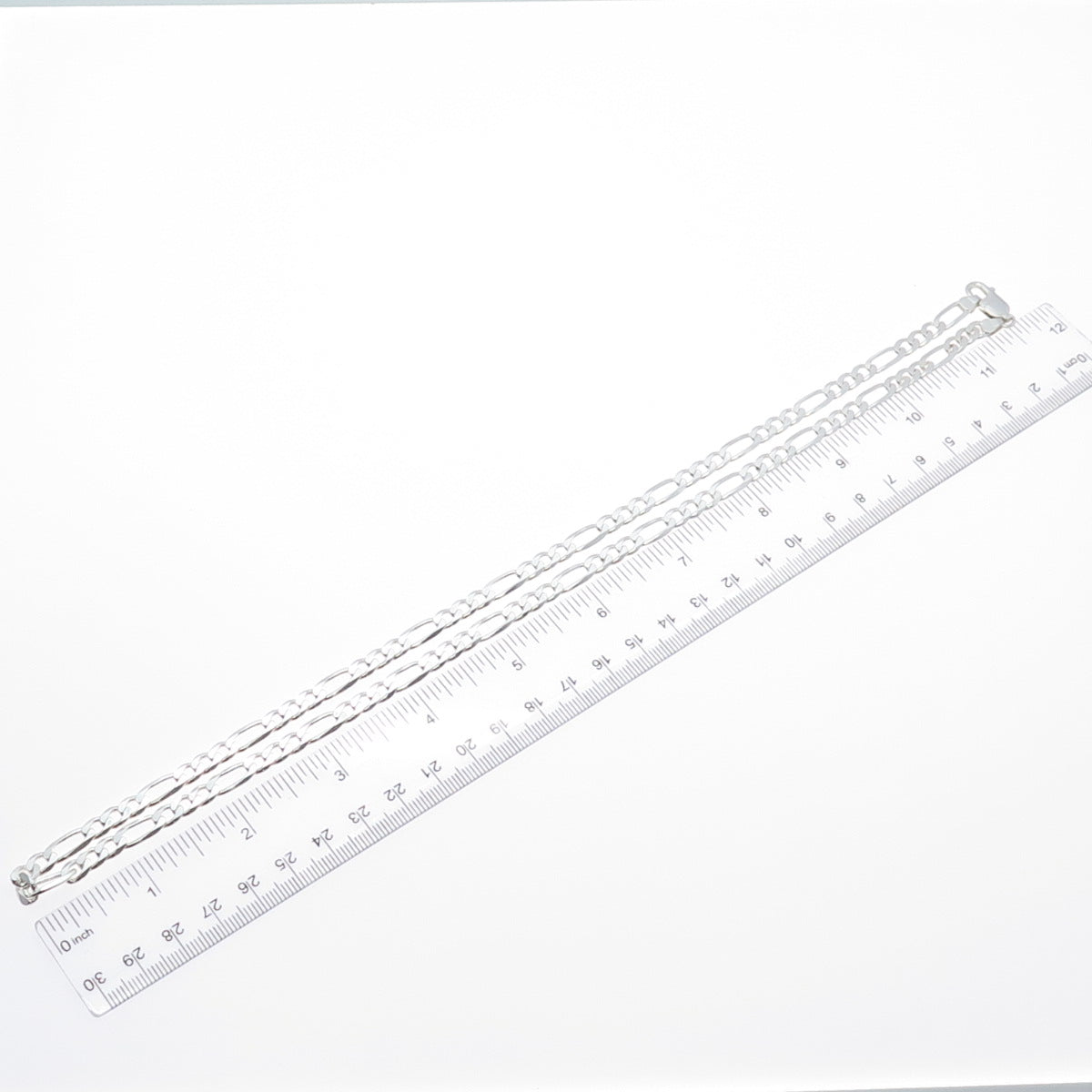 925 Sterling Silver Vintage Italy Figaro Chain Necklace 24"