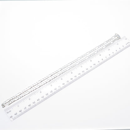 925 Sterling Silver Vintage Italy Figaro Chain Necklace 24"