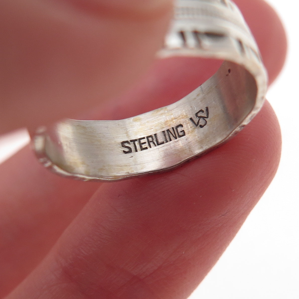 J.D. Schlang Co. 925 Sterling Silver Antique Art Deco Oxidized Band Ring Size 6