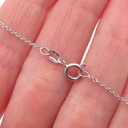 925 Sterling Silver Round-Cut C Z Triple Heart Cable Chain Necklace 18"