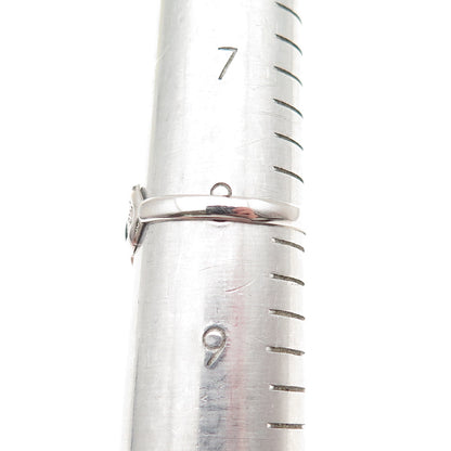 BEAU 925 Sterling Silver Vintage Real Black Onyx Modernist Ring Size 8