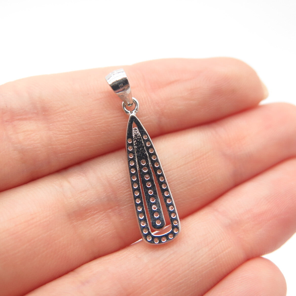 925 Sterling Silver Pave C Z Pendant