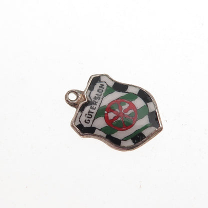 Fritz Reu & Co. 800 Silver Vintage Enamel Gutersloh Mini Charm Pendant