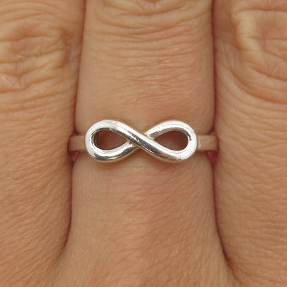 925 Sterling Silver Vintage "You & Me" Infinity Ring Size 7