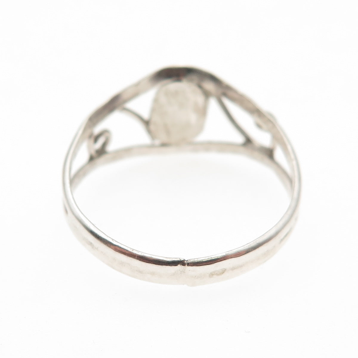 925 Sterling Silver Vintage Real Red Garnet Swirl Ring Size 10.25
