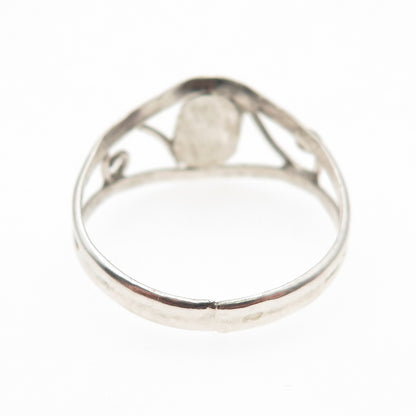 925 Sterling Silver Vintage Real Red Garnet Swirl Ring Size 10.25