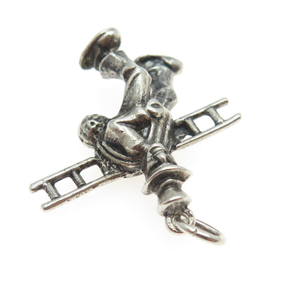 800 Silver Antique Art Deco Chimney Sweep Charm Pendant