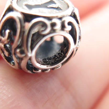 CHAMILIA 925 Sterling Silver Letter Y Initial Ornate Bead Charm