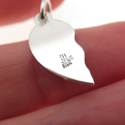 James Avery 925 Sterling Silver Vintage Best Friend Half Heart Charm Pendant