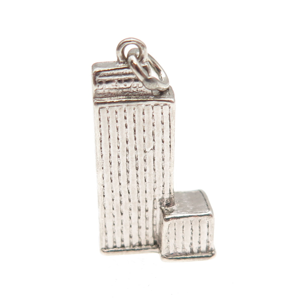 WELLS 925 Sterling Silver Vintage Prudential Tower 3D Mini Charm Pendant