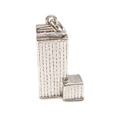 WELLS 925 Sterling Silver Vintage Prudential Tower 3D Mini Charm Pendant