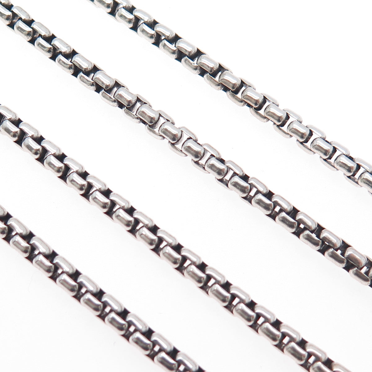 DAVID YURMAN 925 Sterling Silver Round Box Chain Necklace 24"