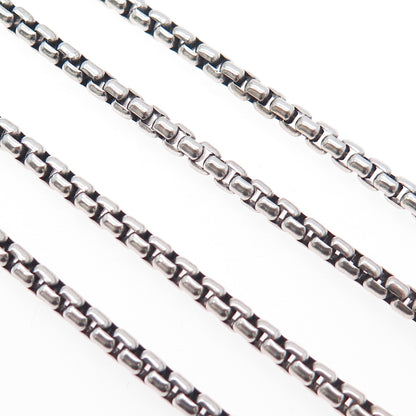 DAVID YURMAN 925 Sterling Silver Round Box Chain Necklace 24"