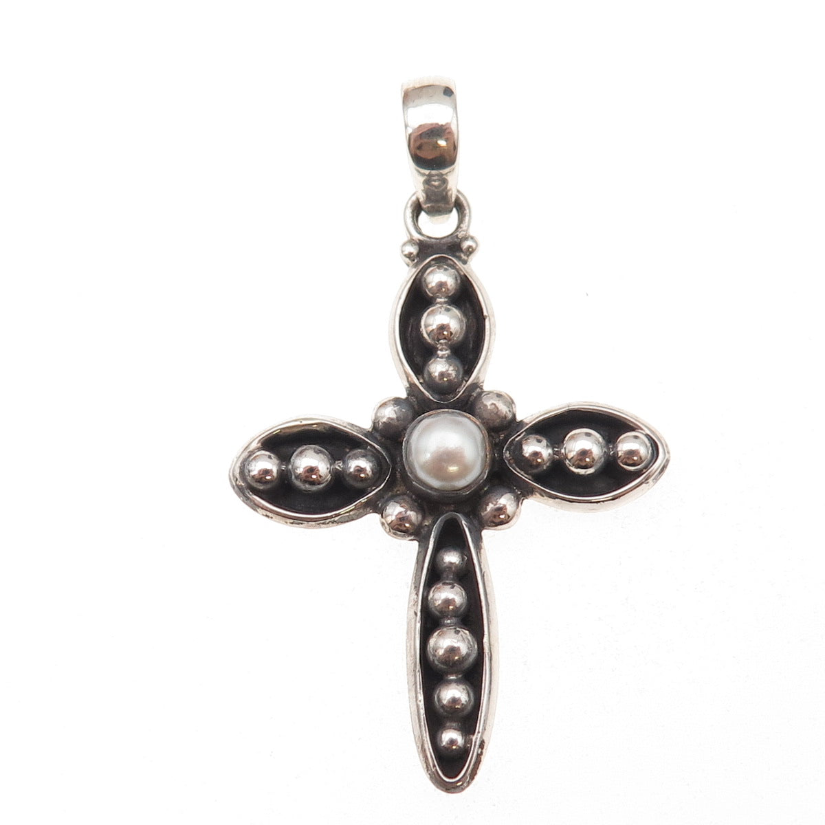 Silpada 925 Sterling Silver Vintage Credence Cross Oxidized Charm Pendant