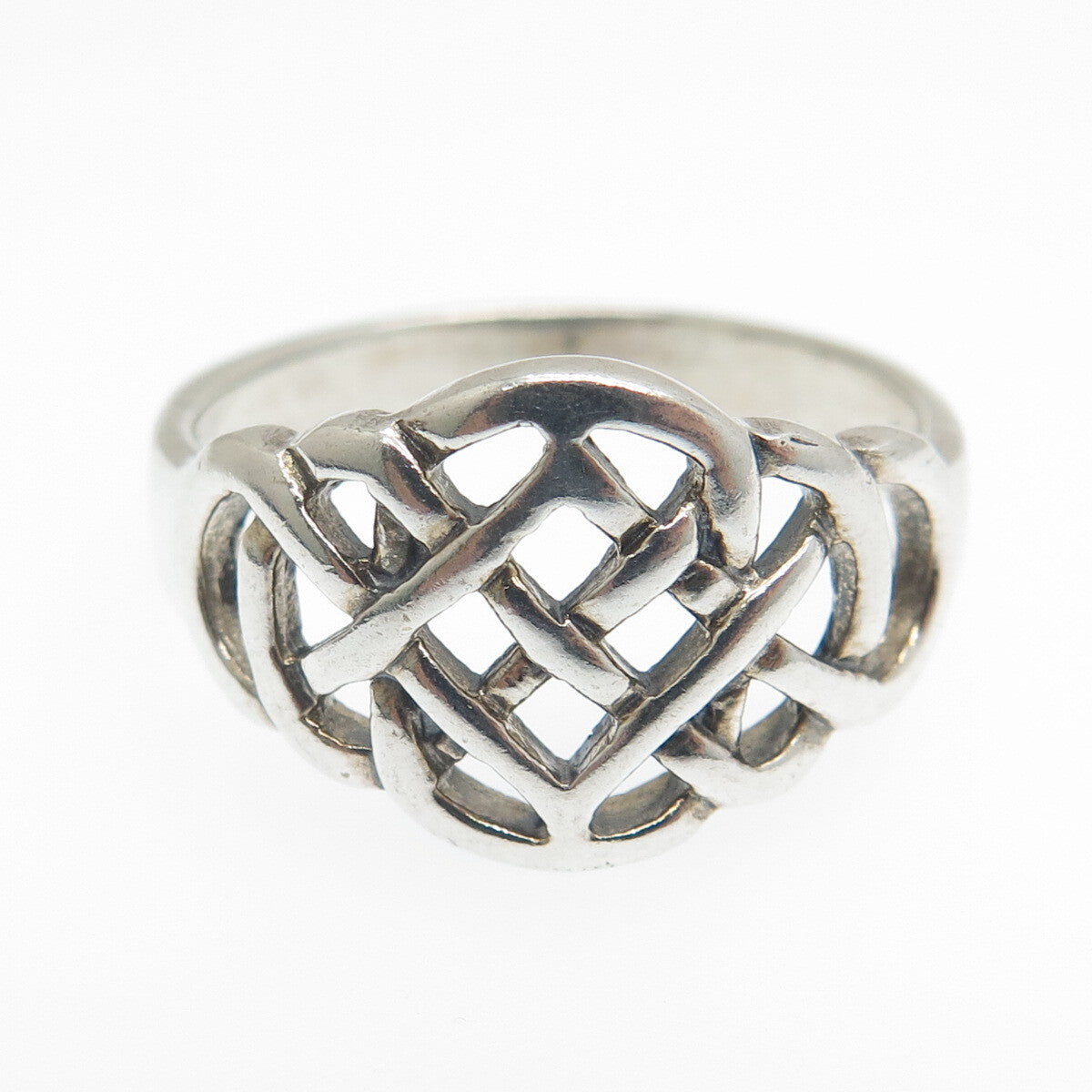 925 Sterling Silver Vintage Celtic Knot Ring Size 9.75