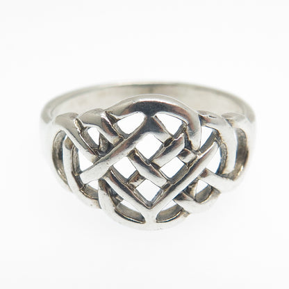 925 Sterling Silver Vintage Celtic Knot Ring Size 9.75