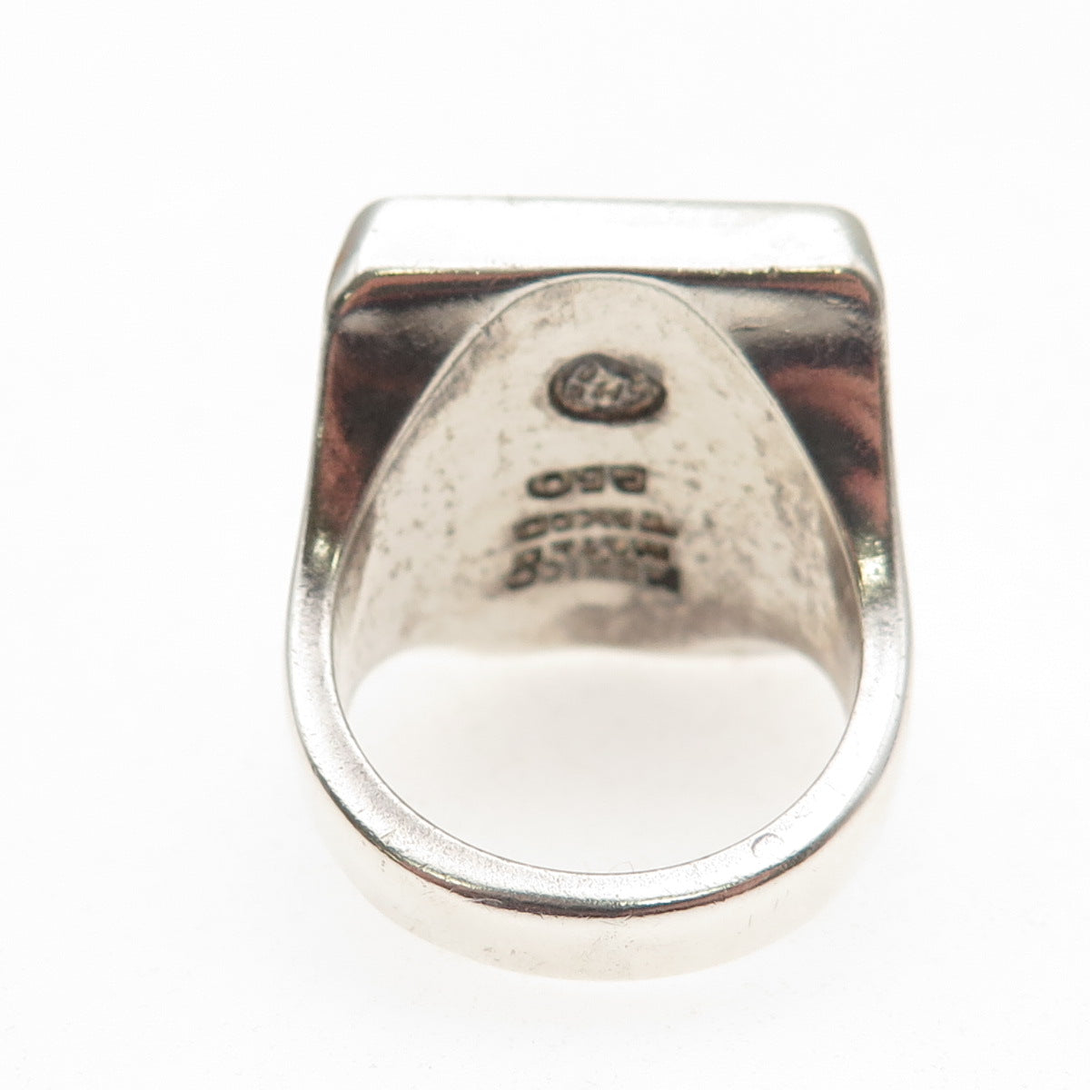 925 Sterling Silver Vintage Mexico Real Red Jasper Statement Ring Size 9.5