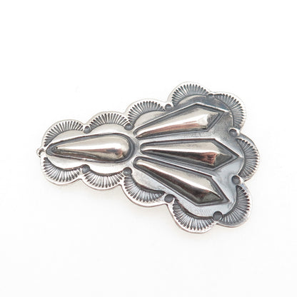 Old Pawn 925 Sterling Silver Vintage Southwestern Oxidized Tribal Charm Pendant