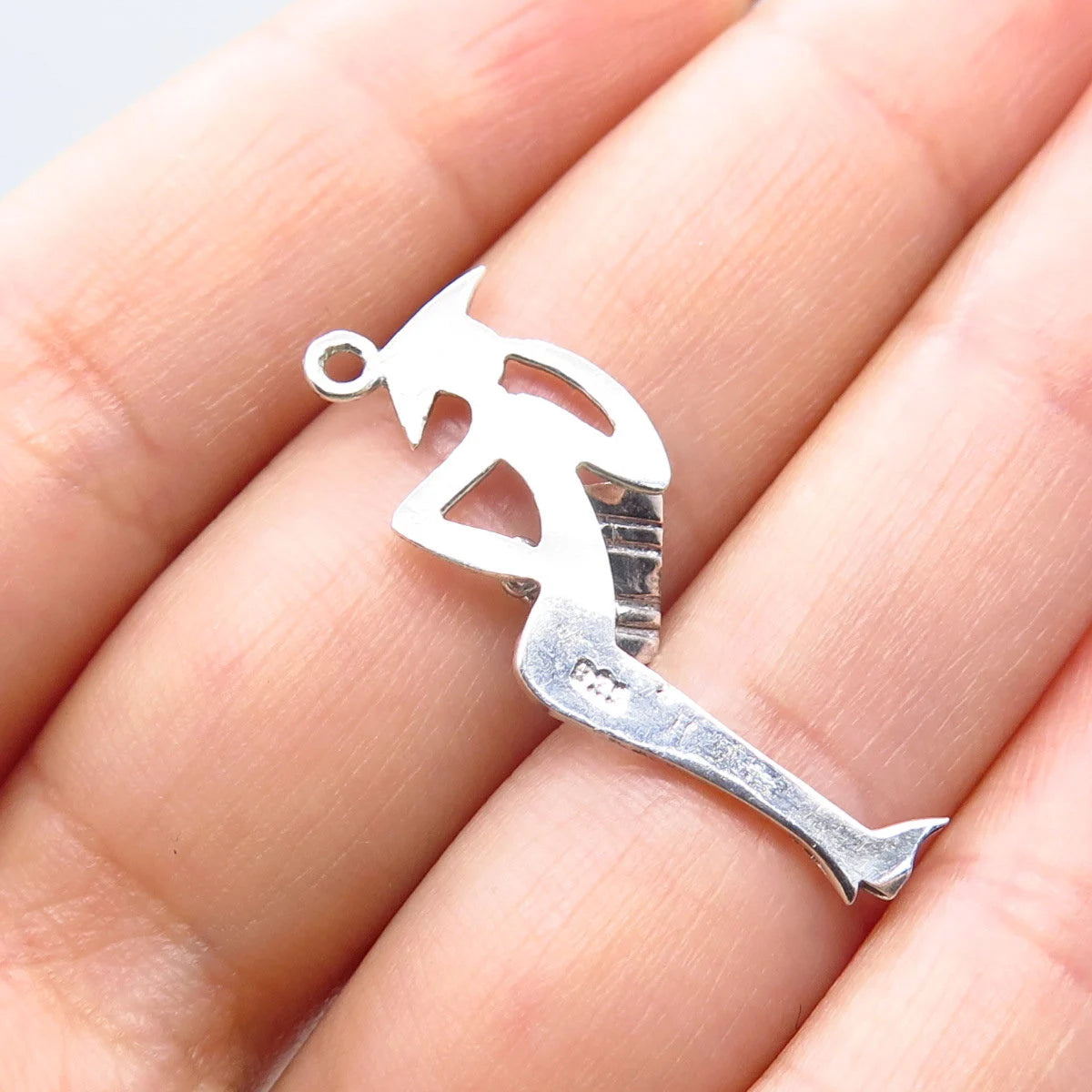 925 Sterling Silver Vintage Man Modernist Pendant