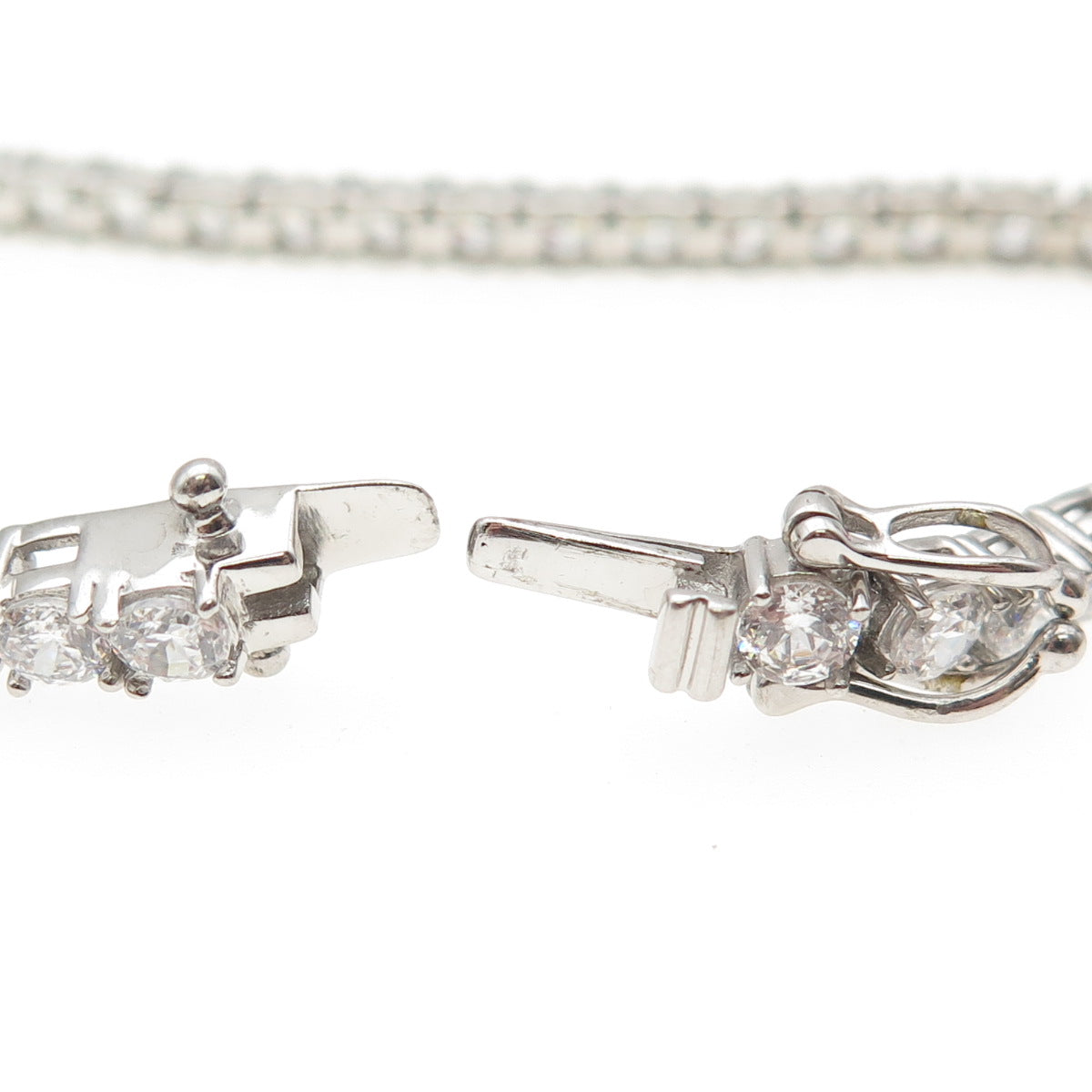 925 Sterling Silver Round-Cut C Z Tennis Link Bracelet 7"