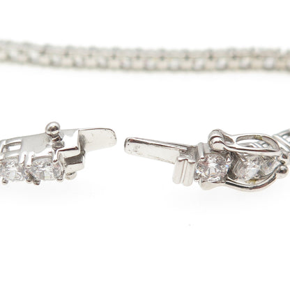 925 Sterling Silver Round-Cut C Z Tennis Link Bracelet 7"