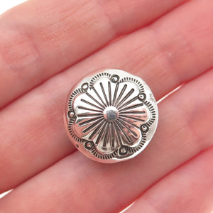 Old Pawn 925 Sterling Silver Vintage Southwestern Concho Tribal Clip Button