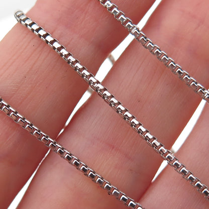 925 Sterling Silver Italy Round Box Chain Necklace 18"